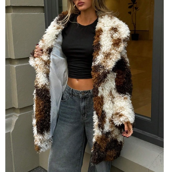 Cozy Tie Dye Wide Color Lined open Front Coat Jacket - Picture 5 of 7